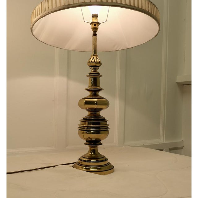 Metal Large Bulbous Brass Table Lamps, 1890s, Set of 2 For Sale - Image 7 of 10