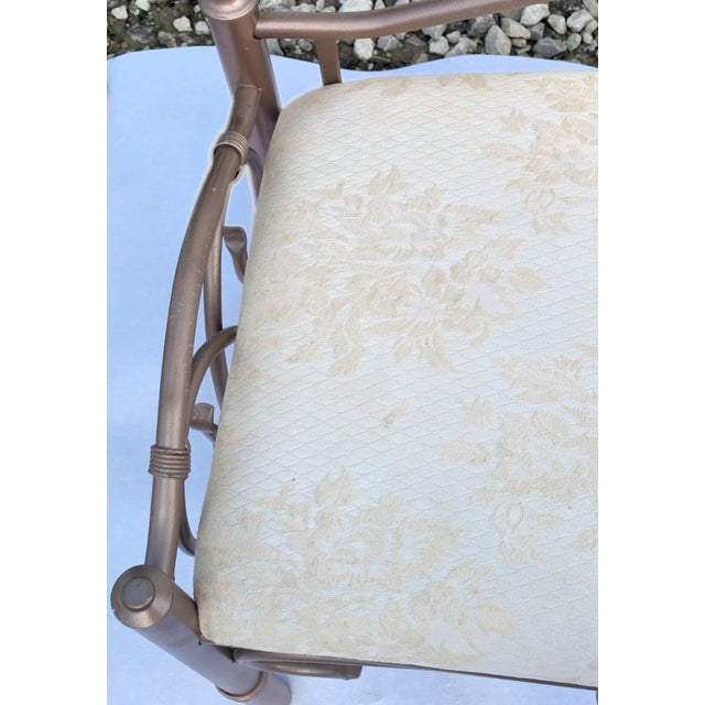 Mid 20th Century Decorative Bronze Vanity Seat With Cushion. For Sale - Image 4 of 9