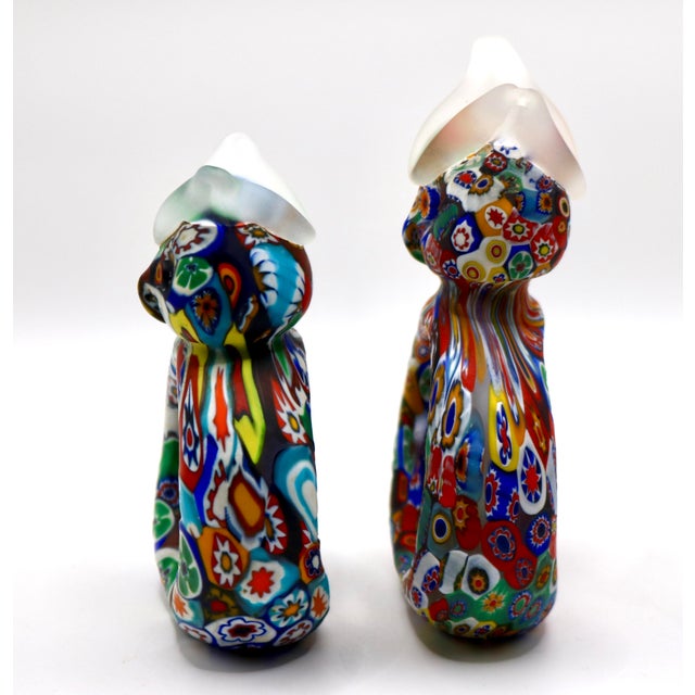 Mid-Century Murano Millefiori Glass Owl Napkin Rings - A Pair For Sale - Image 9 of 14