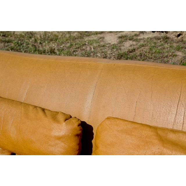 Space Age 3-Seater Sofa in Orange Imitation Leather, 1970s For Sale - Image 9 of 18