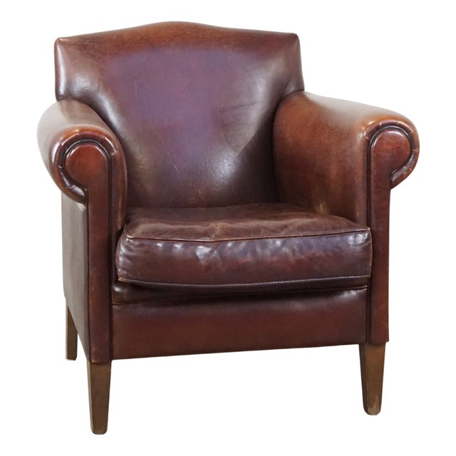 Club Chair in Sheepskin Leather For Sale