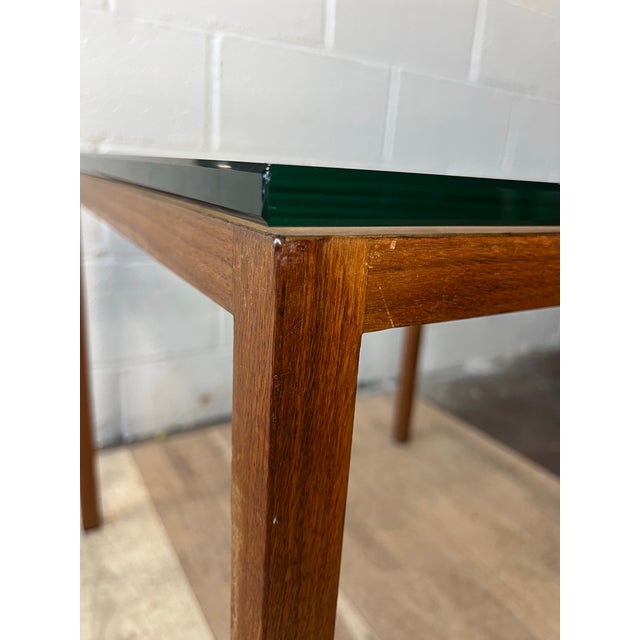 Brown Mid Century Faux Bois Textured Metal and Glass Side Table, 1980s For Sale - Image 8 of 9