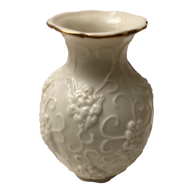 Vintage Ceramic Small Bud Vase Styled After Lenox For Sale