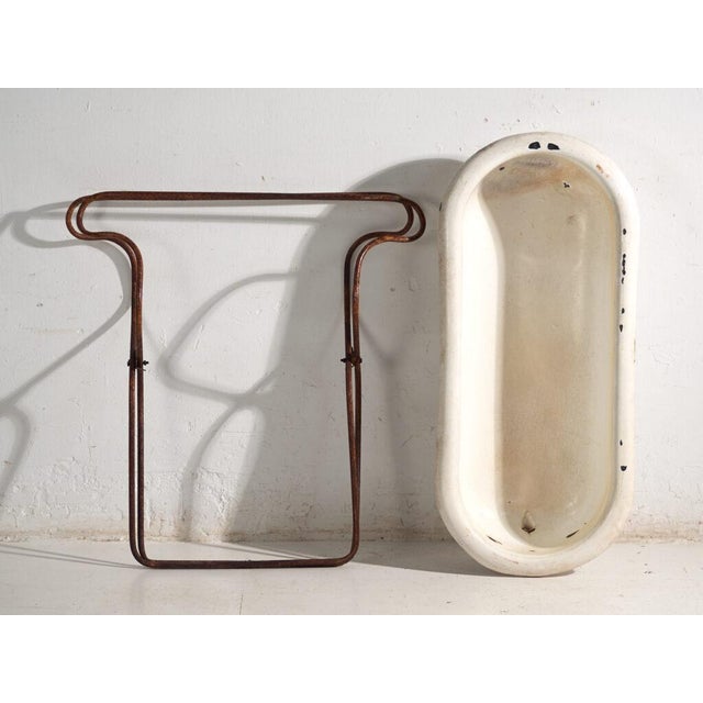 Bathtub in Enamelled Iron, Central Europe, 1950 For Sale - Image 13 of 15