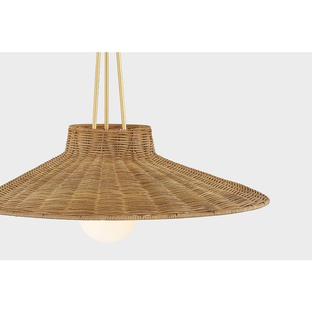 Mitzi Mitzi Laudine 24.5 in. 1 Light Pendant in Aged Brass Finish For Sale - Image 4 of 11