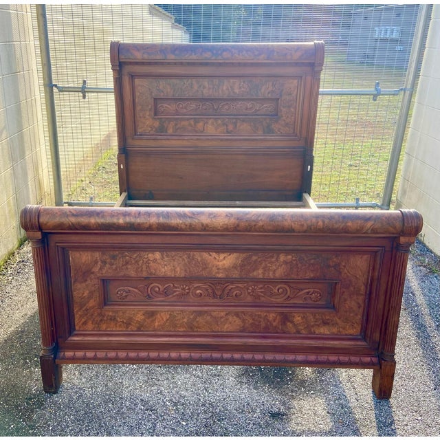 Full Size Victorian Eastlake Style Sleigh Bed Chairish
