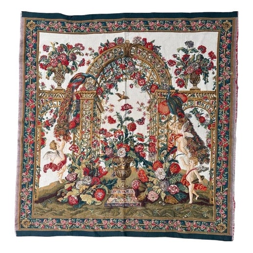 Vintage French Aubusson Style Jacquard Tapestry, 2000s For Sale