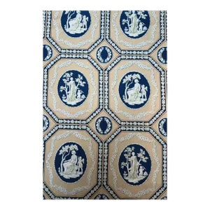 Schumacher Wedgwood "Jasperware" Print Vintage Cotton Fabric 3.75 Yards