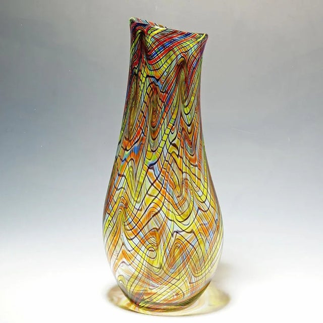 Murano Art Glass Vase by Luca Vidal, 2000s For Sale - Image 3 of 10