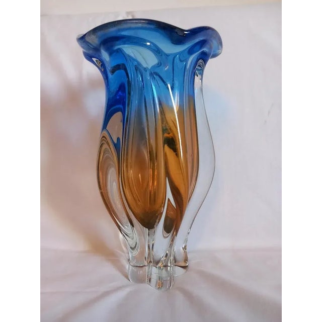 Mid-Century Modern Glass Vase by Josef Hospodka for Chribska Glassworks, in Very Good conditions. Designed 1960 to 1969 I...