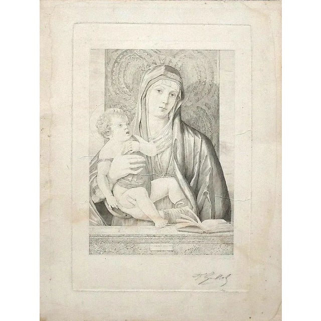 Ferdinand Gaillard, Madonna and Child, Original Bulino, 19th Century For Sale - Image 3 of 3