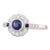 New Beverley K 0.85ctw Sapphire Diamond Halo Ring 14k Gold Engagement Size 7.25 For Sale