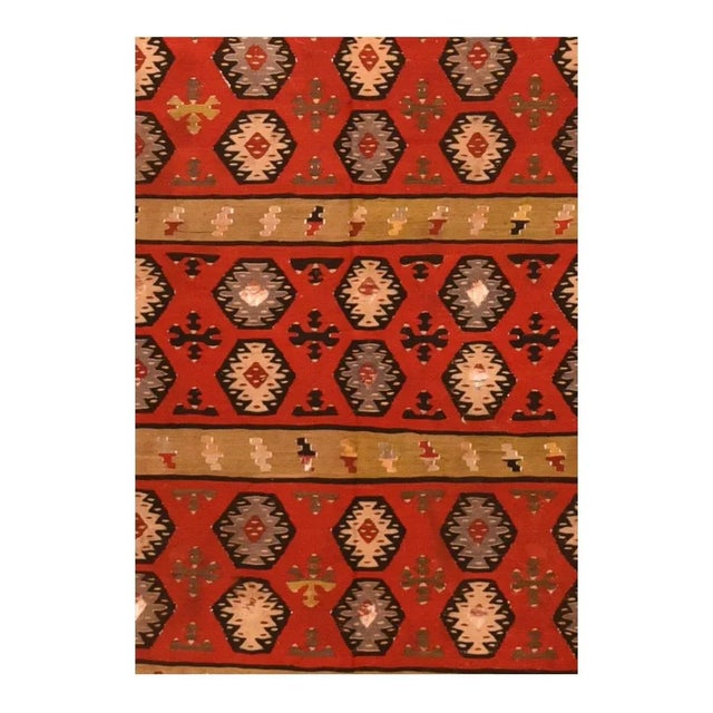 Traditional Antique Turkish Kilim Rug 4'5'' x 5'4'' For Sale - Image 3 of 3