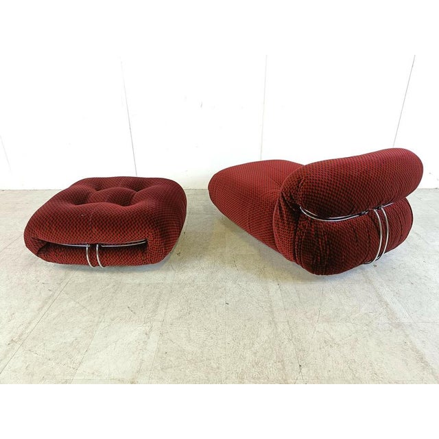 Set of Soriana Lounge Chair and Ottoman by Afra & Tobia Scarpa for Cassina, 1970s For Sale - Image 6 of 11