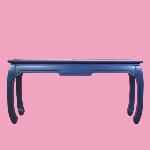 Asian Late 20th Century Ming Style Blue Console For Sale - Image 3 of 4