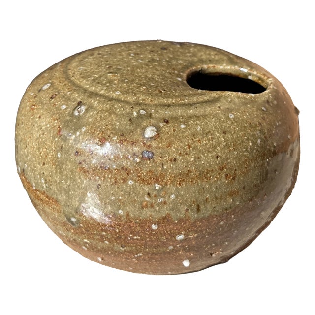 Expressive Studio Ceramic Vase with Glaze Bumps and Cut-Out Opening, Germany, 1970s For Sale