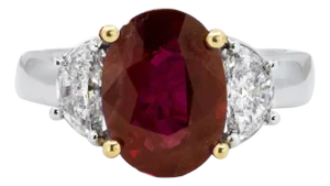 Late 20th Century 3.09 Vivid Red Ruby Ring, Size 5