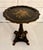English Maitland-Smith Hand-Painted Floral Ebonized Pedestal Accent Table For Sale - Image 3 of 16