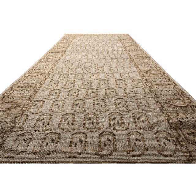 Tribal Rug & Kilim’s Paisley Rug in Sky Blue and Beige, 5x7 For Sale - Image 3 of 6