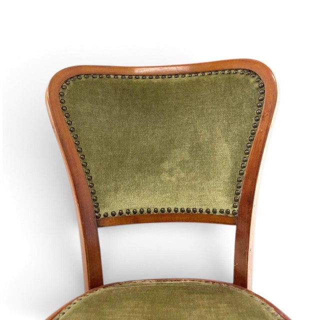 Classic Dining Chairs with Velvet Upholstery from Thonet, 1960s, Set of 6 For Sale - Image 10 of 13