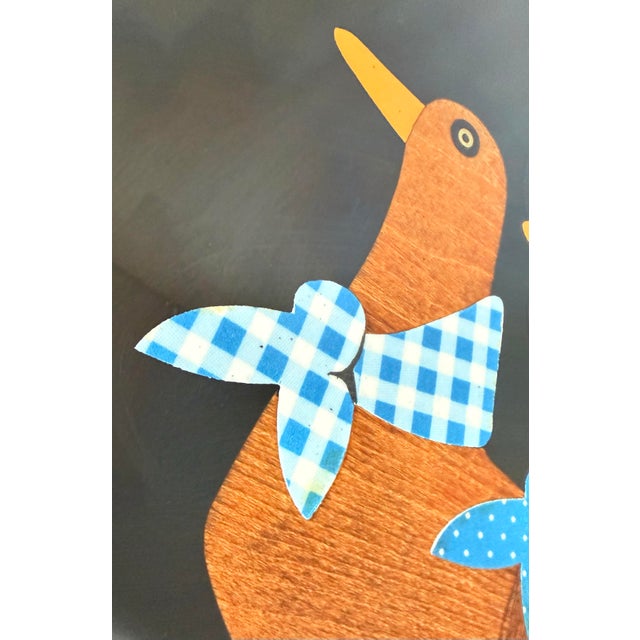 Classic Vintage Mid-Century Modern Couroc of Monterey, Ca Tray With a ‘Handkerchief Duck Trio’ With Hand Inlaid Wood, Brass, & Gingham/Dot Detailing For Sale - Image 9 of 12
