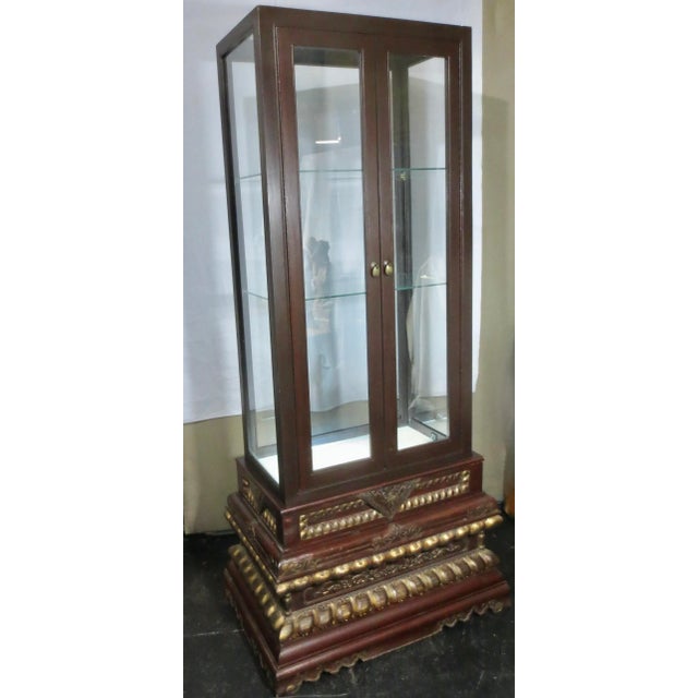 Chinese Chinese Buddhist Display Glass Cabinet Vintage 1980s' For Sale - Image 3 of 12