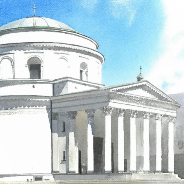 Early 21st Century Michal Suffczynski, Three Crosses Square, Warsaw, 2022, Watercolor For Sale - Image 5 of 7