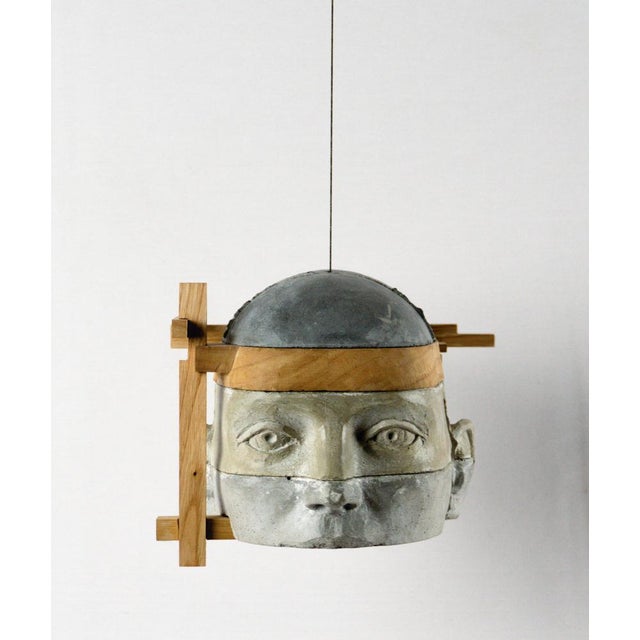 Jose Perozo, Architectural Hanging Head Sculpture: Project 23, 2025, Cement on Wood For Sale - Image 6 of 13