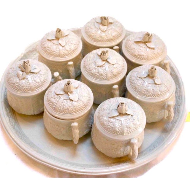 The pictures does not do this set justice. They are a beautiful ivory set in pristine condition. A delightful vintage...
