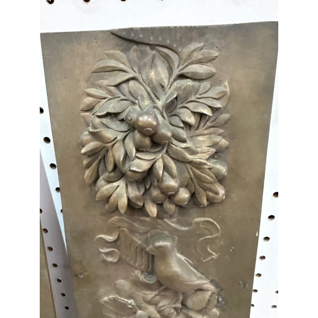 1940s 1940s Pair of French Bronze Bird Wall Relief Sculptures For Sale - Image 5 of 8