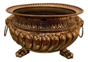 French Copper Jardiniere or Planter with Lion Handles, 19th Century