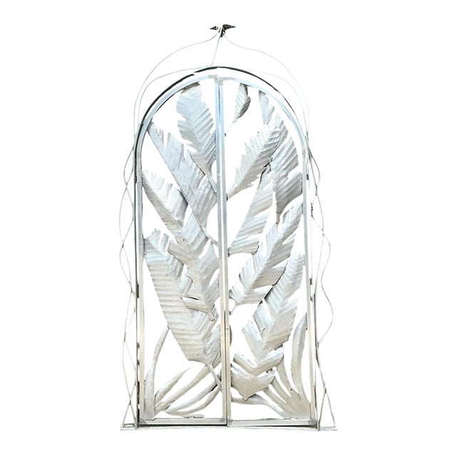Vintage Cut Aluminum Palm Frond Gates For Sale