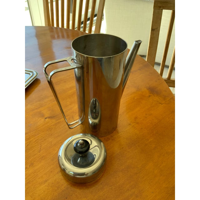 Cristofle-Style 1930s Italian Moderne Silver Plate Coffee Set With Tray, Creamer and Sugar Bowl - 4 Pieces For Sale In Los Angeles - Image 6 of 10
