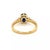 Late 20th Century Mikimoto Diamond Sapphire 18k Yellow Gold Ring, Size 6.5 For Sale - Image 5 of 8