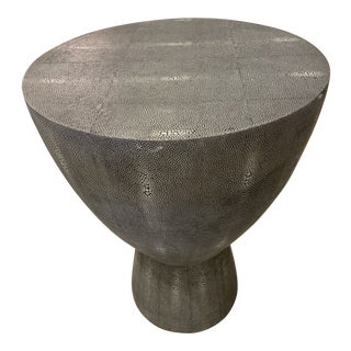 Mr Brown Faux Shagreen Accent Table For Sale