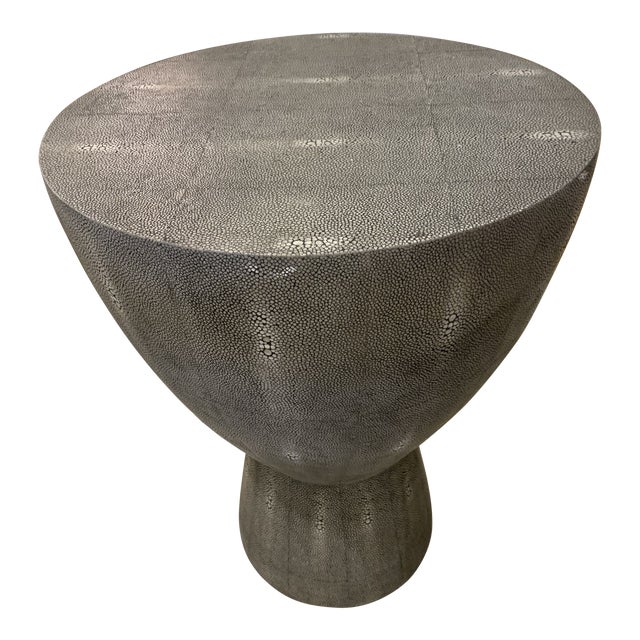 Mr Brown Faux Shagreen Accent Table For Sale