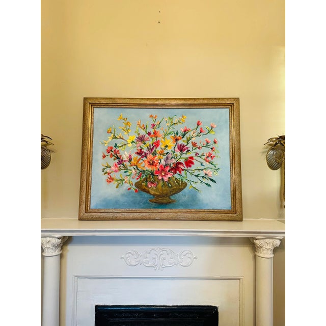 Textured Oil on Canvas Botanical Painting For Sale - Image 4 of 11