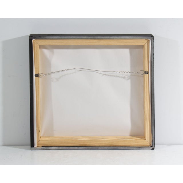 Wood Abstract Batik Wax Painting Signed by Harry Hilson For Sale - Image 7 of 7