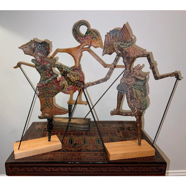 Figurative Vintage Indonesian Wayang Golek Hand Painted Puppets- Set of 3 For Sale - Image 3 of 12