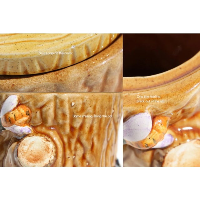 1950s Portuguese Palissy Ware Faux Bois Honey Pot For Sale - Image 11 of 13