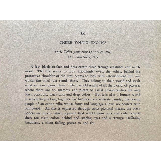 Paul Klee Vintage 1959 Modernist Fine Art Lithograph Print " Three Young Exotics " 1938 For Sale - Image 12 of 12