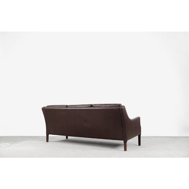 3-Seater Chocolate Leather Sofa, 1960s For Sale - Image 13 of 18