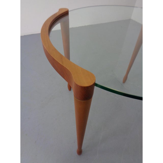 Giotto Glass and Cherry Wood Side Table by Tarcisio Colzoni for Porada, Italy, 1990s For Sale - Image 11 of 13