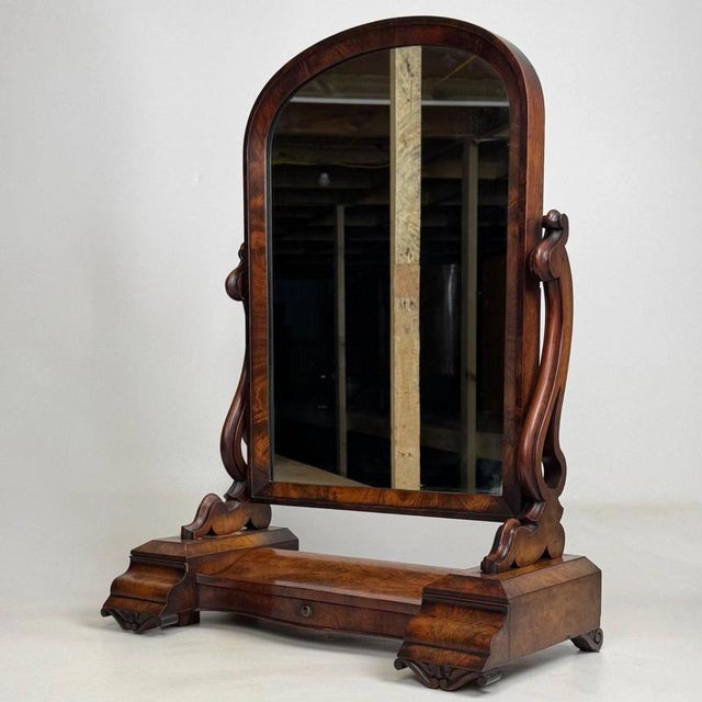 Antique English Mahogany Dressing Mirror, 1870s For Sale - Image 3 of 16