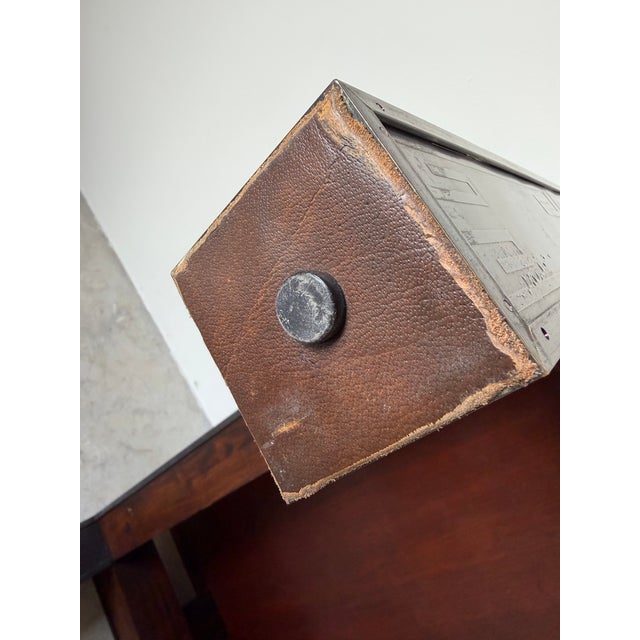 Vintage Hollywood Regency Asian-Inspired Greek Key Bronze & Mahogany Square Coffee Table For Sale - Image 12 of 12