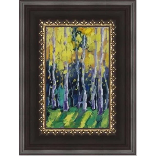 Aspen Glow, Original Impressionist Style Oil Painting Landscape Art For Sale - Image 11 of 12