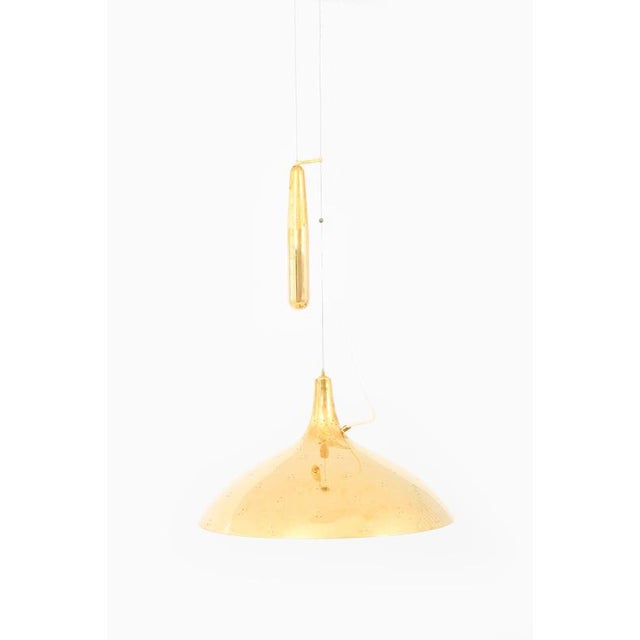 Ceiling lamp in brass and glass by paavo tynell, 1950's additional information: material: brass and glass style: mid...