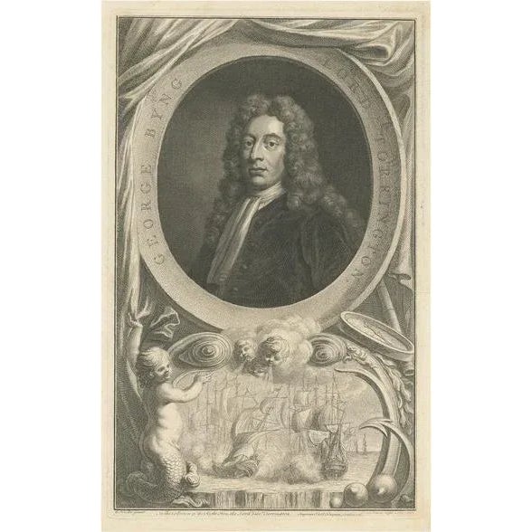 Mid 18th Century Jacobus Houbraken, Portrait of George Byng by J. Houbraken, 1747, Print For Sale - Image 5 of 5