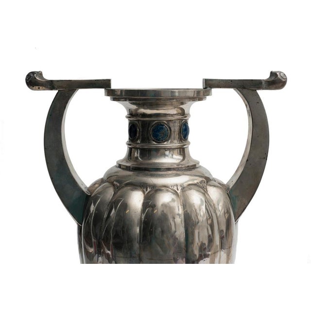 Antique Silver Fluted 800 Vases by Bellotto, Italy, Set of 2 For Sale - Image 5 of 7