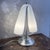 1980s Space Age Table Lamp with Curved Opal Glass Shade and Two Lights attributed to Mazzega For Sale - Image 5 of 12